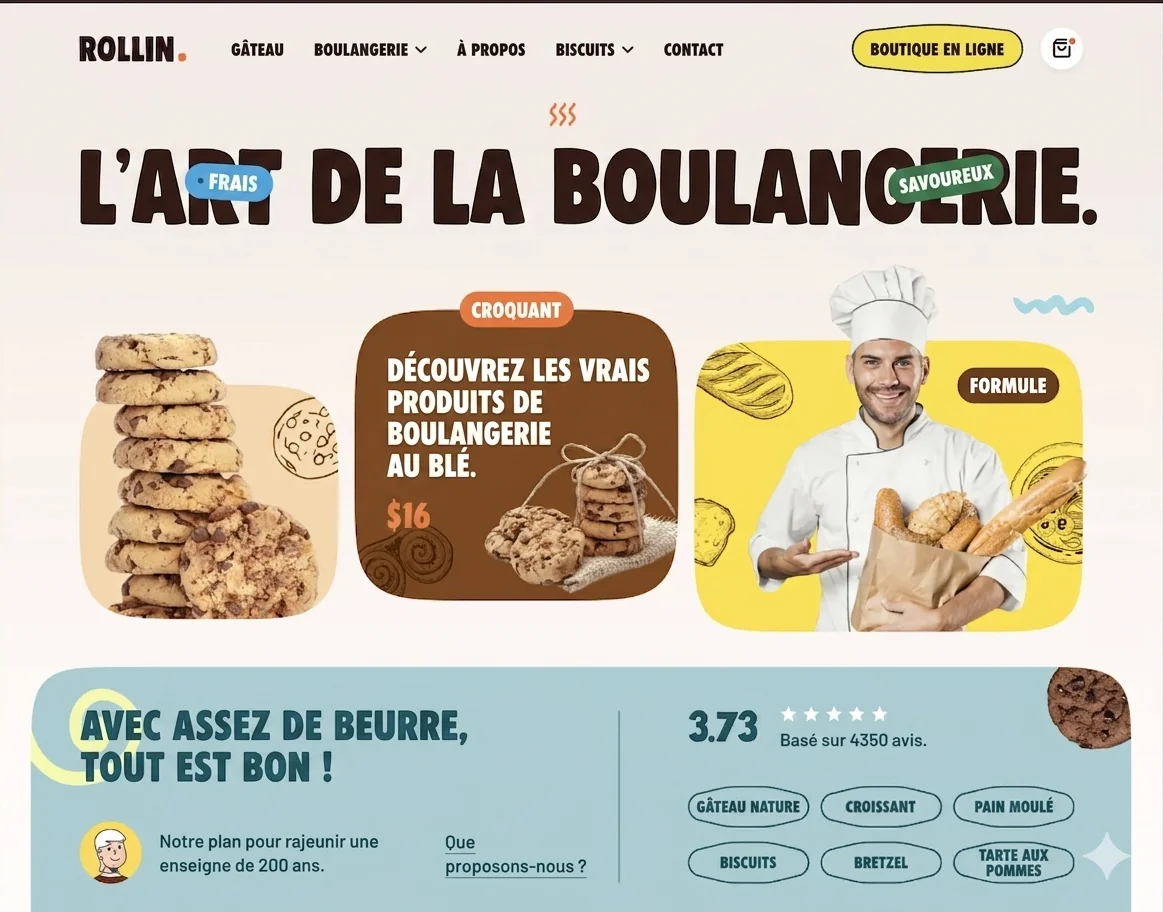 Rollin' — site boulangerie artisanale